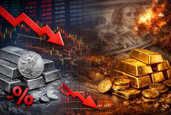 نقره هم پشت سر طلا ریزشی شد